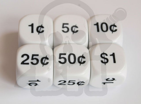 Money Dice U.S. Symbols 22 mm RPG kostka pieniądze dolary kość K6