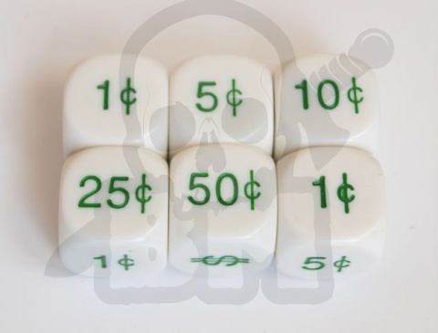 Money Dice U.S. Symbols 16 mm RPG kostka pieniądze dolary K6