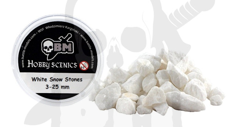 Kamienie śnieżno białe 3-25 mm do makiet - 155 ml