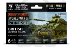 Vallejo 70204 Zestaw Model Color 6 farb - WWII British Armour & Infantry