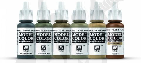 Vallejo 70204 Zestaw Model Color 6 farb - WWII British Armour & Infantry