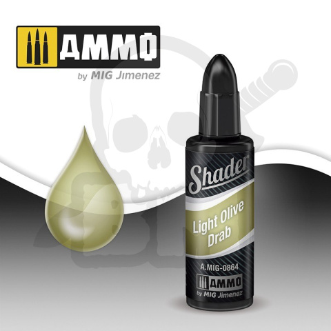 Ammo Mig 0864 Farba cieniująca Light Olive Drab Shader