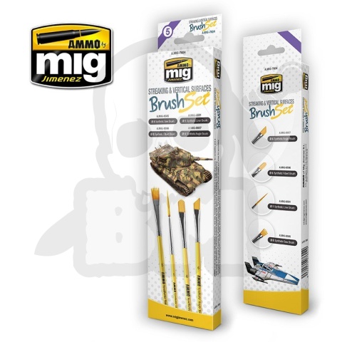 Ammo Mig 7604 Zestaw pędzli Streaking And Vertical Surfaces