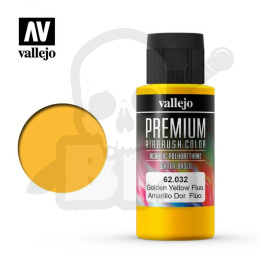 Vallejo 62032 Premium Airbrush Color 60ml Golden Yellow Fluo
