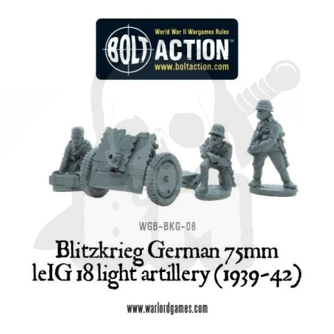 Bolt Action Blitzkrieg German 75mm LeiG 18 lekka armata piechoty 1939-42