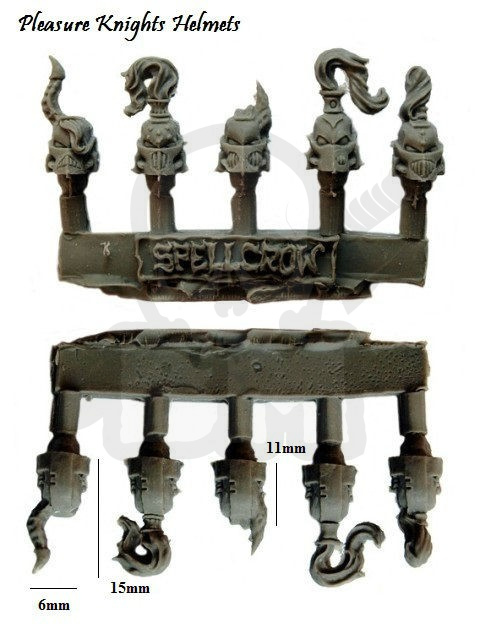 Główki wojowników Slaanesha 10 szt. jak Chaos Space Marines Heads Pleasure Knights Helmets Warhammer