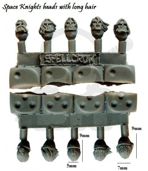 Głowy Kosmicznych Rycerzy 10 szt. Space Marines WH40K Knights heads