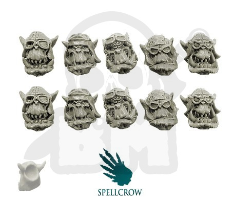 Orkowe głowy typu Piloci 10szt. Orcs Heads ork