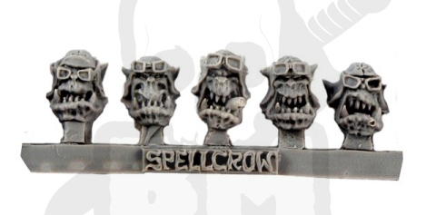 Orkowe głowy typu Piloci 10szt. Orcs Heads ork