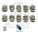 Orkowe głowy typu Piloci 10szt. Orcs Heads ork