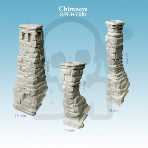 Chimneys - 3 szt. kamienne kominy