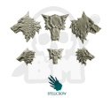 Wilki - wilcze znaczniki, godła lub ornamenty pojazdów 6 szt. Wolves Head Icons