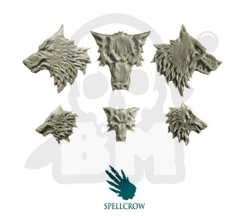 Wilki - wilcze znaczniki, godła lub ornamenty pojazdów 6 szt. Wolves Head Icons
