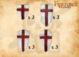 Crusader Shields tarcze Krzyżowców 12 szt.