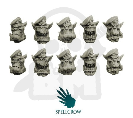 Głowy orków w beretach 10 szt. ork orki Green Berets Orcs Heads