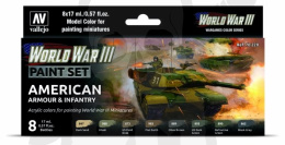 Vallejo 70220 Models Colors Acrylic Paint Set - WWIII American Armour & Infantry