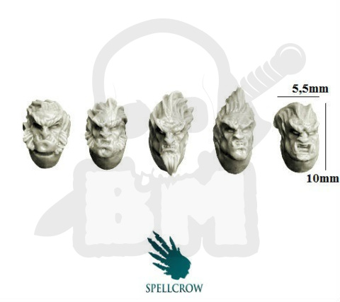 Głowy Wilczych Rycerzy Wilków 5 szt. Space Marines WH40K Feral Wolves Space Knights Heads