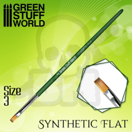 Green Series Flat Synthetic Brush - Size 3