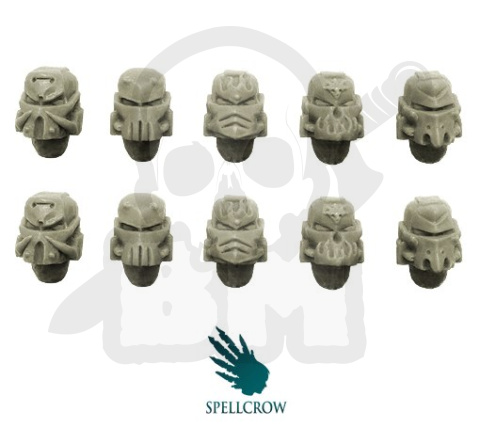 Hełmy Kosmicznych Rycerzy Salamandry/Smoka (wzór "Kuźnia") 10 szt. Salamandra/Dragon Space Knights Helmets Marines WH40K