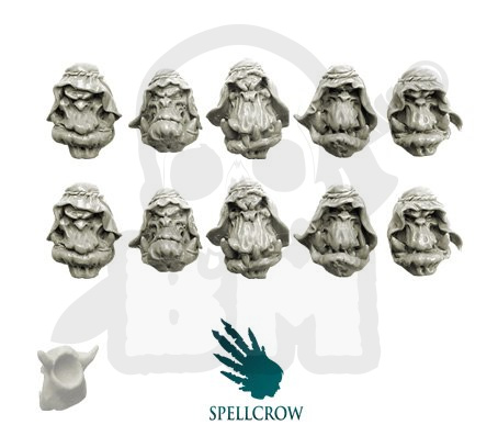 Głowy orków Psy Pustyni 10 szt. ork orki Desert Dogs Orcs Heads