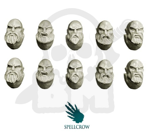 Głowy Kosmicznych Rycerzy Marines z brodami 10 szt. Space Marines