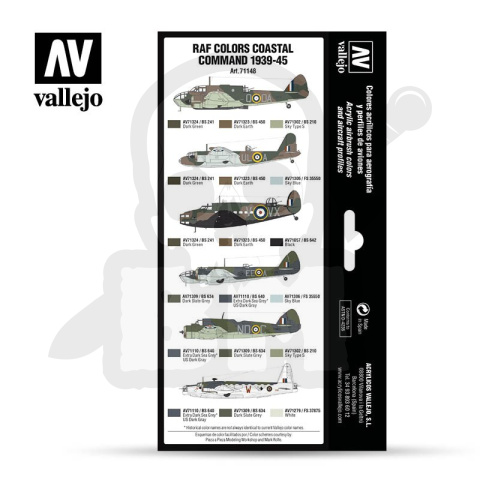 Vallejo 71148 Zestaw Model Air War RAF Colors Coastal Command 1939-1945