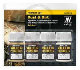 Vallejo 73190 Zestaw Pigmenty 4 kolory Dust & Dirt