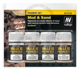 Vallejo 73191 Zestaw Pigmenty 4 kolory Mud & Sand