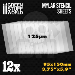 Arkusze mylarowe do szablonów 9,5x15cm 12 szt.
