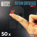 Red Resin Crystals Medium - czerwone kryształki 50 szt.