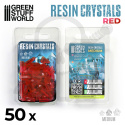 Red Resin Crystals Medium - czerwone kryształki 50 szt.