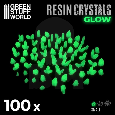 Green Glow Resin Crystals Small - zielone kryształki 100 szt.