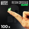 Green Glow Resin Crystals Small - zielone kryształki 100 szt.