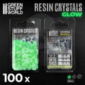 Green Glow Resin Crystals Small - zielone kryształki 100 szt.