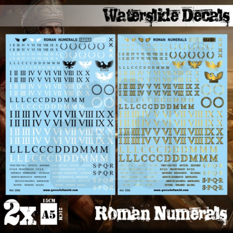 Waterslide Decals Roman Numerals - kalkomanie