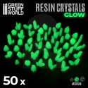 Green Glow Resin Crystals Medium