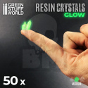 Green Glow Resin Crystals Medium - zielone kryształki 50 szt.