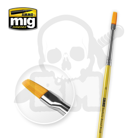 Ammo Mig 8621 6 Syntetic Flat Brush pędzelek