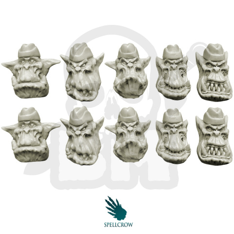 Orcs Heads in Side Caps - głowy orków 10 szt.