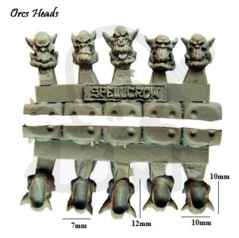 Orkowe głowy 10 szt. Standard Orcs Heads