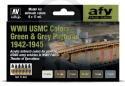 Vallejo 71623 Zestaw Model Air 6 farb - WWII USMC Green & Grey Patterns 1942-1945