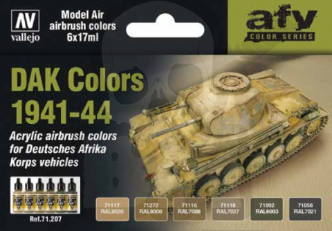 Vallejo 71207 Zestaw Model Air 6 farb - DAK Colors 1941-1944