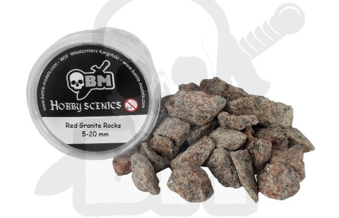 Kamień do makiet 5-20 mm Granit czerwony - 155 ml