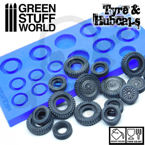 Silicone Molds - Tyres and Hubcaps - opony