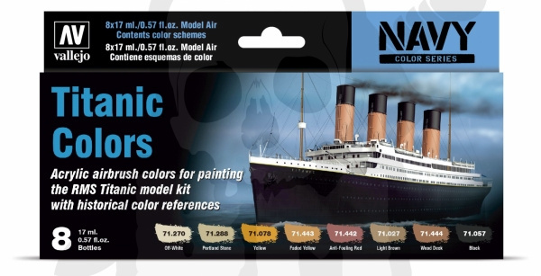 Vallejo 71646 Zestaw Model Air 8 farb Titanic Colors