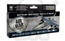 Vallejo 71156 Zestaw Model Air War USAF Colors Gray Schemes from 70's to present