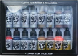 Vallejo 71181 Zestaw 16 farb Model Air Metallic Effects