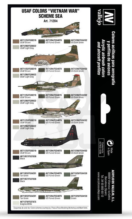 Vallejo 71204 Zestaw Model Air War USAF Colors Vietnam War Scheme South East Asia