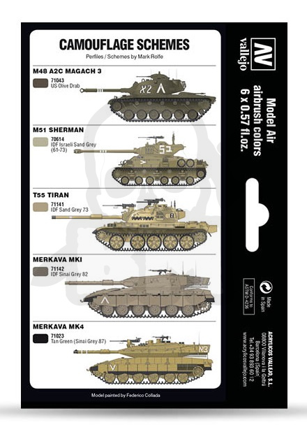 Vallejo 71210 Zestaw Model Air 6 farb - IDF Colors