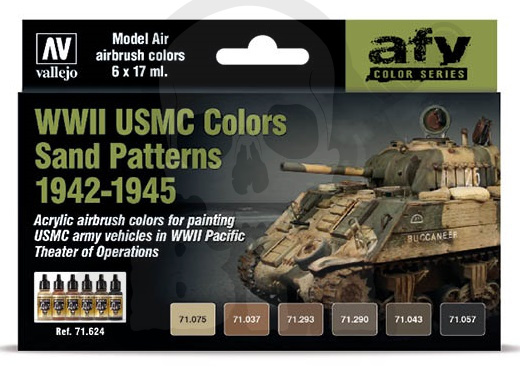 Vallejo 71624 Zestaw Model Air 6 farb - WWII US Army Colors Sand Patterns 1942-1975